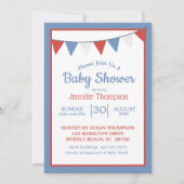 愛国的スターズニュートラルベビーシャワー招待状 招待状 (正面)