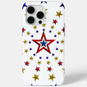 愛国的スターズパターンUSA赤白&青 iPhone 15 PRO MAXケース