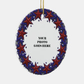 愛国的スターズフォトフレームラウンドオーナメント セラミックオーナメント (右)