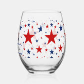 愛国的スターズワイングラス ステムなしワイングラス (左)