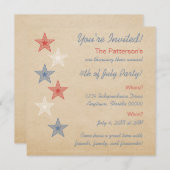 愛国的スターズ7月4日招待状 招待状 (正面/裏面)