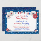 愛国的スターベビーシャワー招待状-国 招待状 (正面/裏面)