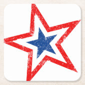 愛国的スター紙ドリンクコースター スクエアペーパーコースター (正面)