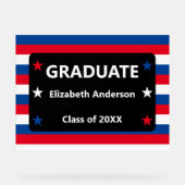 愛国的スター&ストライプズ卒業 アクリルサイン (正面)