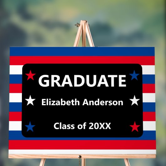 愛国的スター&ストライプズ卒業 アクリルサイン (ニュートラル)