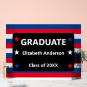 愛国的スター&ストライプズ卒業 アクリルサイン (ウェディング)