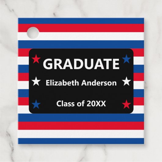 愛国的スター&ストライプズ卒業 フェイバータグ (正面)