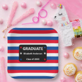 愛国的スター&ストライプズ卒業 ペーパープレート (パーティー)