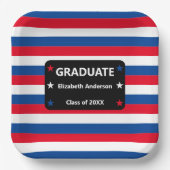 愛国的スター&ストライプズ卒業 ペーパープレート (正面)