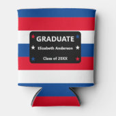 愛国的スター&ストライプズ卒業 缶クーラー (正面)