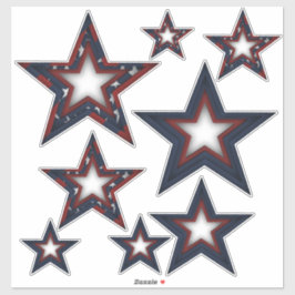 愛国的スター |様々なサイズ シール