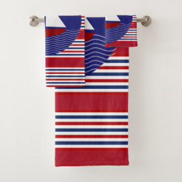 愛国的ストライプな帆船バスタオルセット バスタオルセット