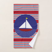 愛国的ストライプな帆船バスタオルセット バスタオルセット (ハンドタオル)
