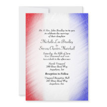 愛国的ストライプ結婚式招待状