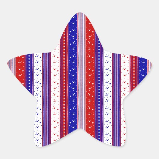 愛国的ストライプ 星シール (正面)