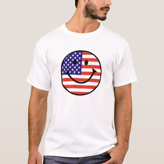 愛国的スマイル顔 Tシャツ (正面)