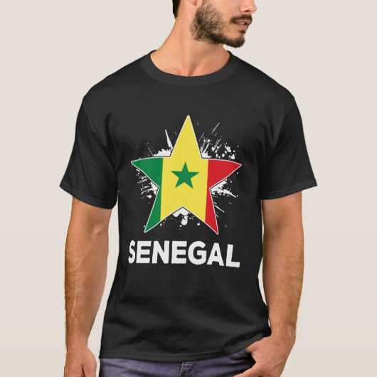 愛国的セネガルプライドセネガル国旗 Tシャツ (正面)