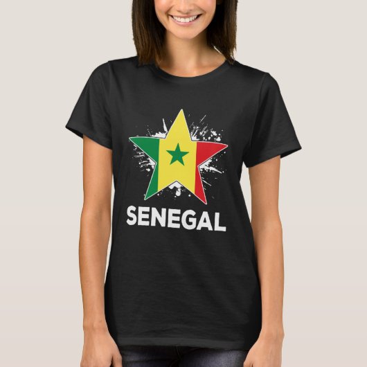 愛国的セネガルプライドセネガル国旗 Tシャツ (正面)