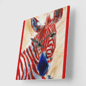 愛国的ゼブラの壁時計 スクエア壁時計 (傾斜)