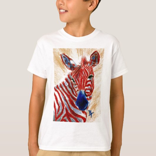 愛国的ゼブラキッズスウェットシャツ Tシャツ (正面)