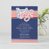 愛国的タイポグラフィ7月4日パーティー 招待状 (スタンド正面)