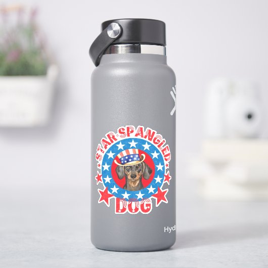 愛国的ダックスフントビニールシール シール (HydroFlask)