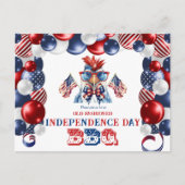 愛国的チキンサングラス独立記念日BBQ シーズンポストカード (正面)