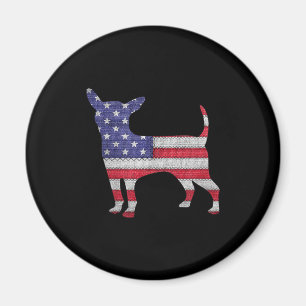 愛国的チワホアアメリカ国旗の刺繍 マグネット