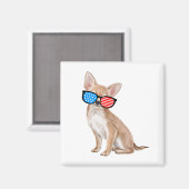 愛国的チワワ マグネット (正面/裏面)