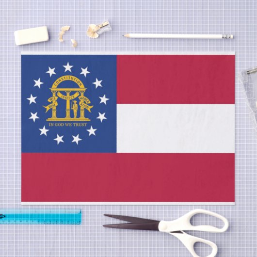愛国的ティッシュペーパーとジョージア州旗 薄葉紙 (クラフト)