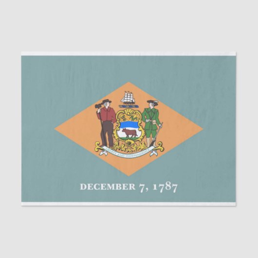 愛国的ティッシュペーパーとデラウェア州旗 薄葉紙 (正面)