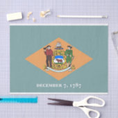 愛国的ティッシュペーパーとデラウェア州旗 薄葉紙 (クラフト)