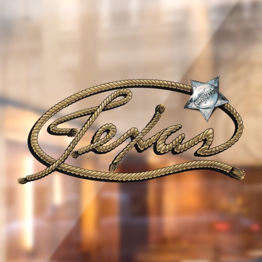 愛国的テキサス州ロープレタリングシャーリフズバッジ ウィンドウサイン (シート2)