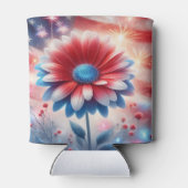 愛国的デイジーとアメリカ国旗の独立記念日 缶クーラー (裏面)