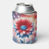 愛国的デイジーとアメリカ国旗の独立記念日 缶クーラー (缶裏面)