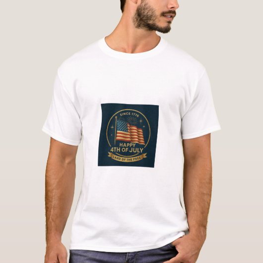 愛国的デザイン。アメリカ国旗。 Tシャツ (正面)