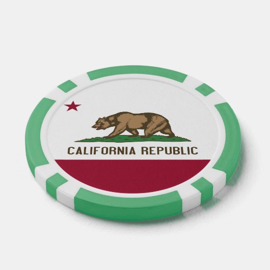 愛国的トランプのポーカーチップとカリフォルニア州旗 ポーカーチップ (シングル)