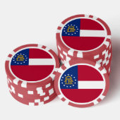 愛国的トランプのポーカーチップとジョージア州旗 ポーカーチップ (積み重ね)