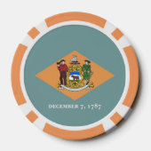 愛国的トランプのポーカーチップとデラウェア州旗 ポーカーチップ (裏面)