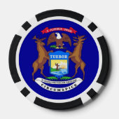 愛国的トランプのポーカーチップとミシガン州旗 ポーカーチップ (裏面)