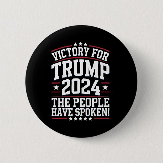 愛国的トランプ2024サポーターのための勝利デザイン 缶バッジ (正面)