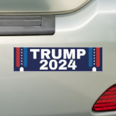 愛国的トランプ2024バンパーステッカー バンパーステッカー (車上)