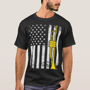 愛国的トランペターギフト国旗トランペット Tシャツ
