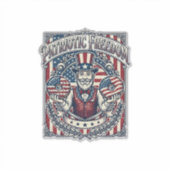 愛国的ドーナツ好きベクターグラフィックTシャツ_1 シール (正面)