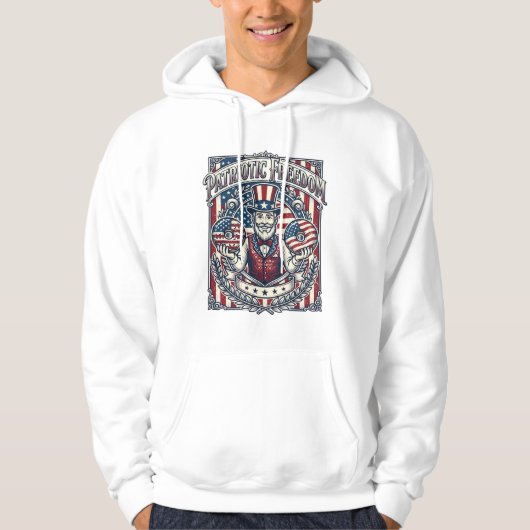 愛国的ドーナツ好きベクターグラフィックTシャツ_1 パーカ (正面)