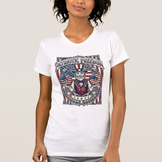 愛国的ドーナツ好きベクターグラフィックTシャツ_1 Tシャツ (正面)