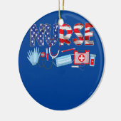 愛国的ナース7月4日7月4日アメリカ セラミックオーナメント (左)