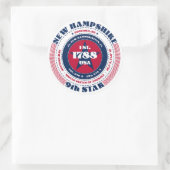 愛国的ニューハンプシャーサークルデザインステッカー ラウンドシール (バッグ)