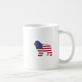 愛国的ニューフドッグUSA国旗のデザイン7月4日 コーヒーマグカップ