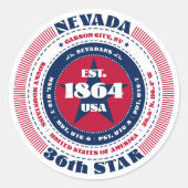 愛国的ネバダサークルデザインステッカー ラウンドシール (正面)